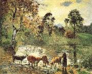 Camille Pissarro Montreal luck construction pond oil painting picture wholesale